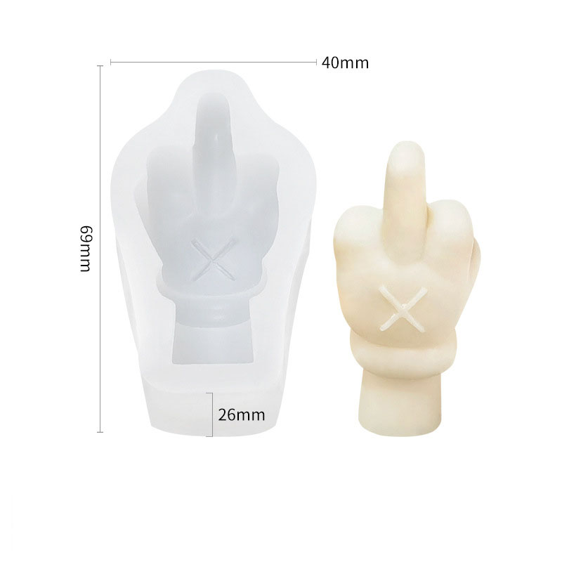 Vertical middle finger mold