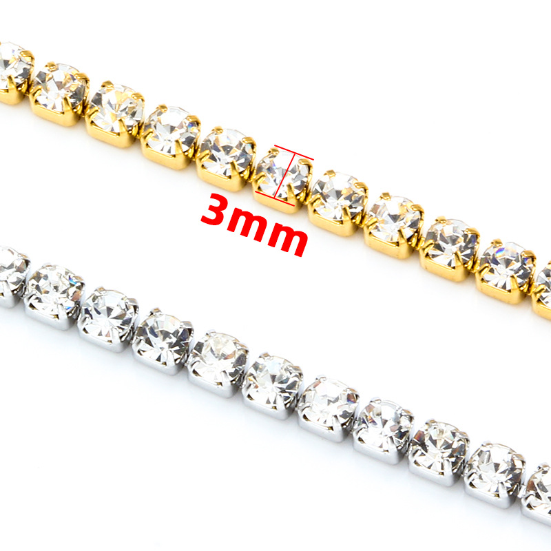 5#2 drill chain 3mm 18K gold