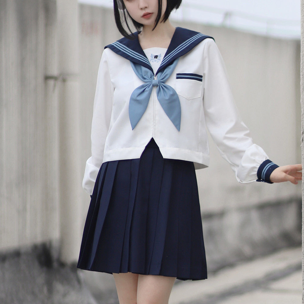 Ultramarine long sleeve   skirt   goldfish knot