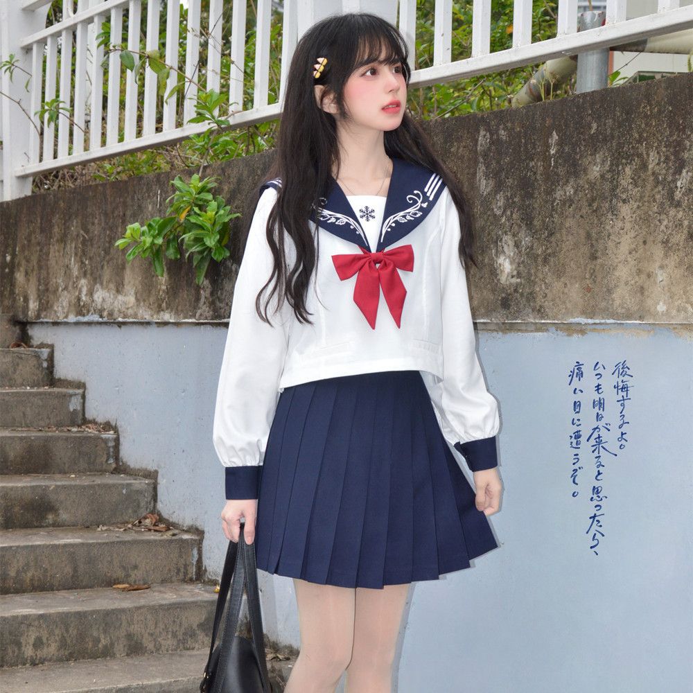 White long sleeve   short skirt   bow tie