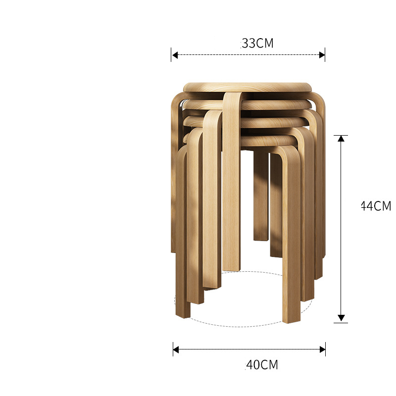 Solid wood bench thickens the original wood color 4 suits