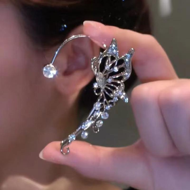 Zircon butterfly silver left ear