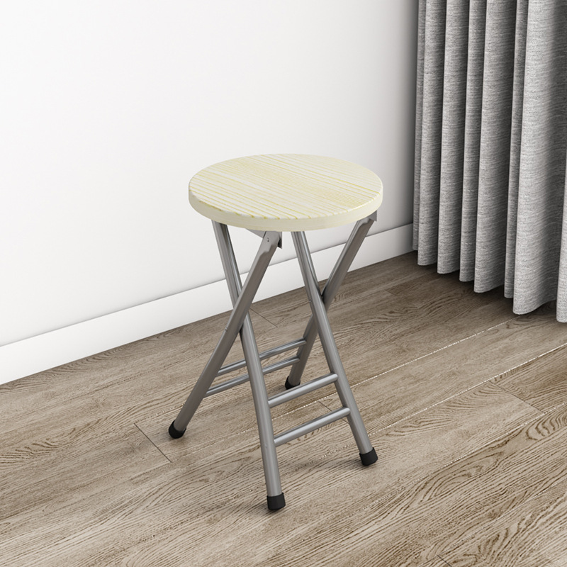 White double beam stool with gray legs