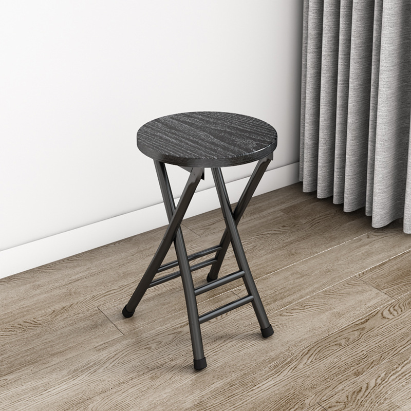 Black double beam stool with black legs