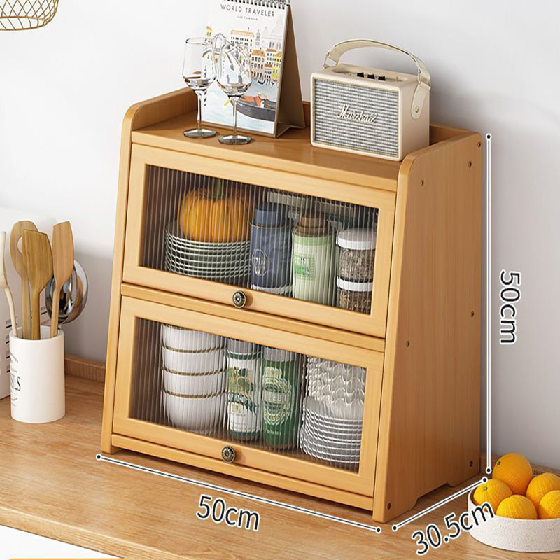 (primary color) three layers 50 length Transparent door countertop storage cabinet