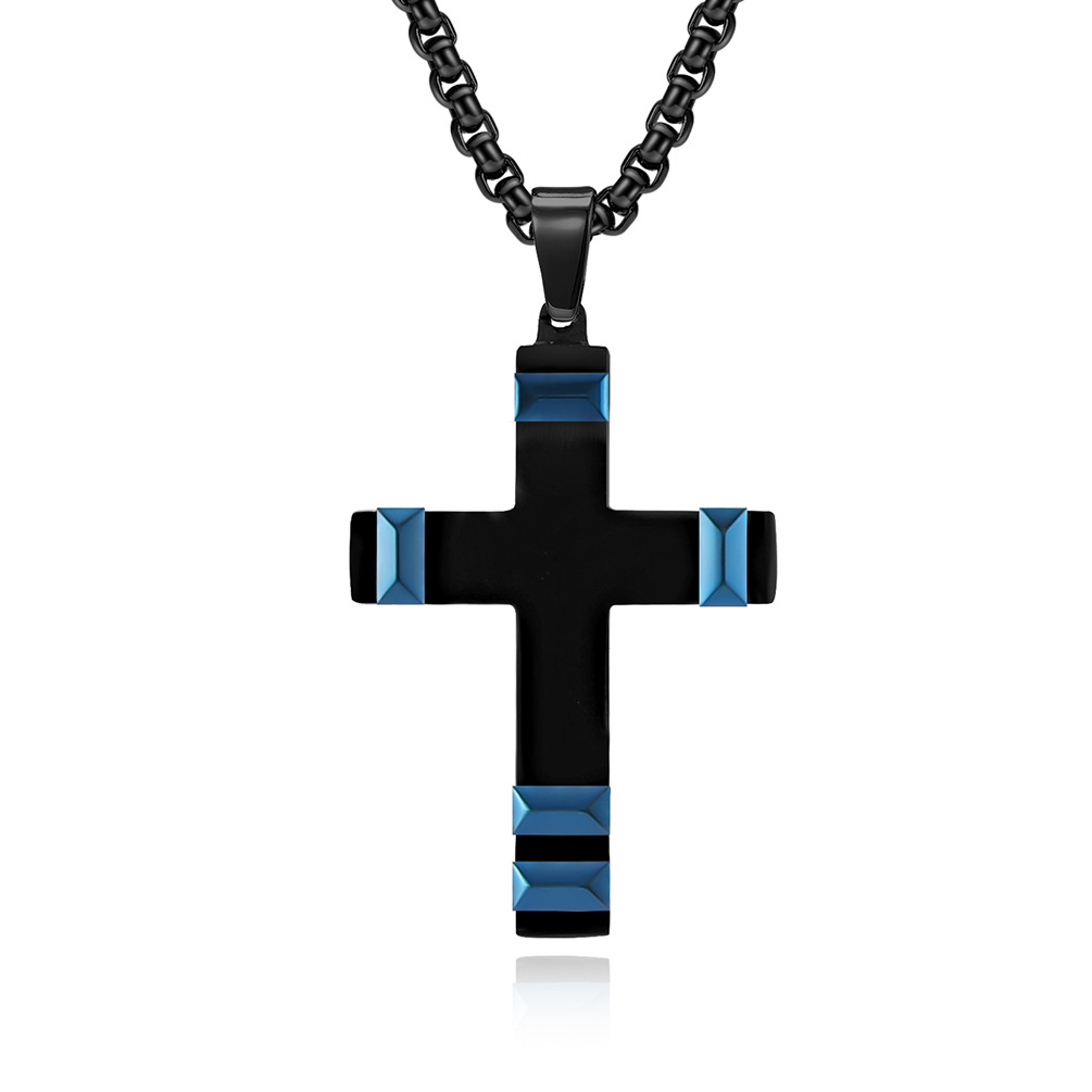 Black blue + pearl chain