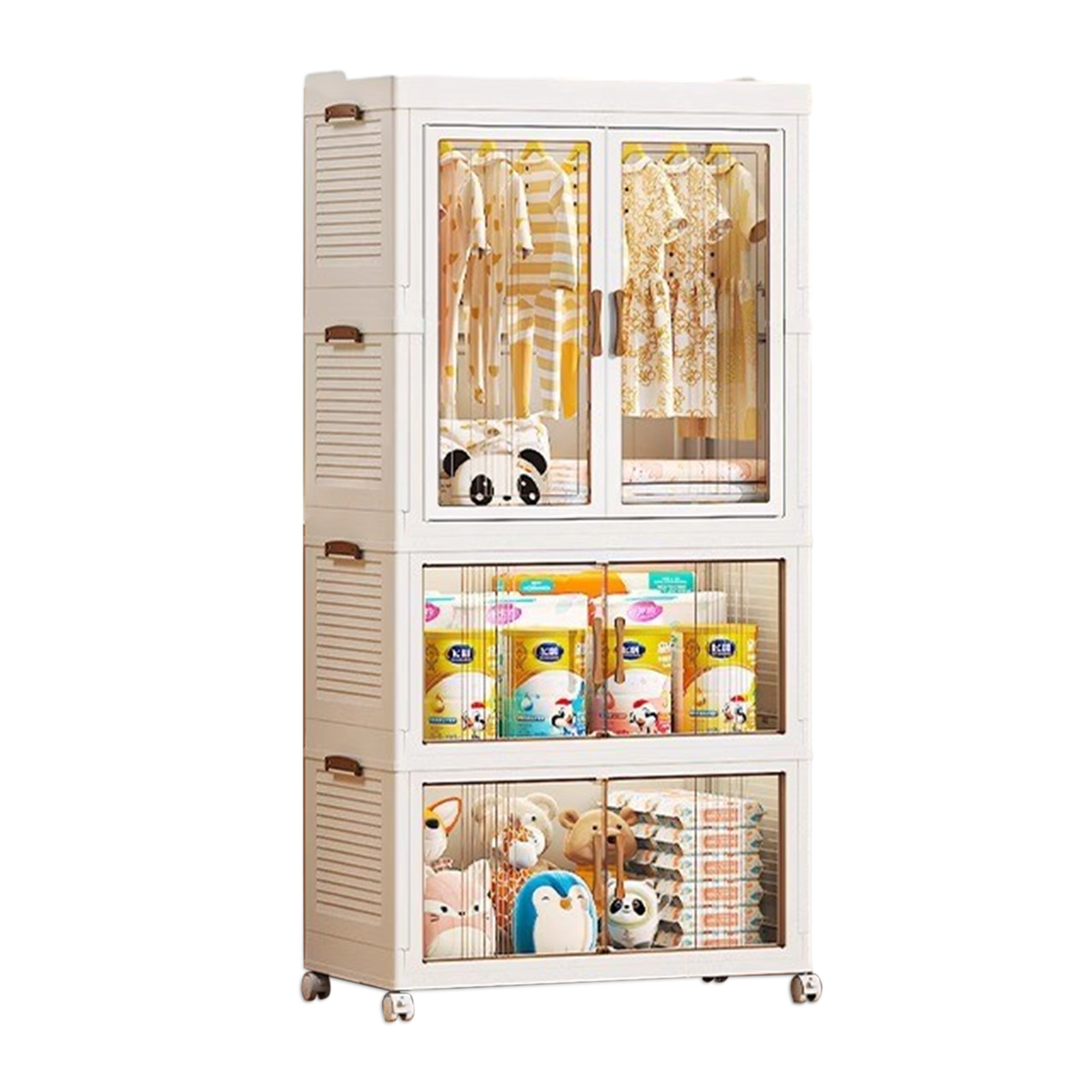 65CM width -1 layer wardrobe  2 layer storage box with 10 hangers