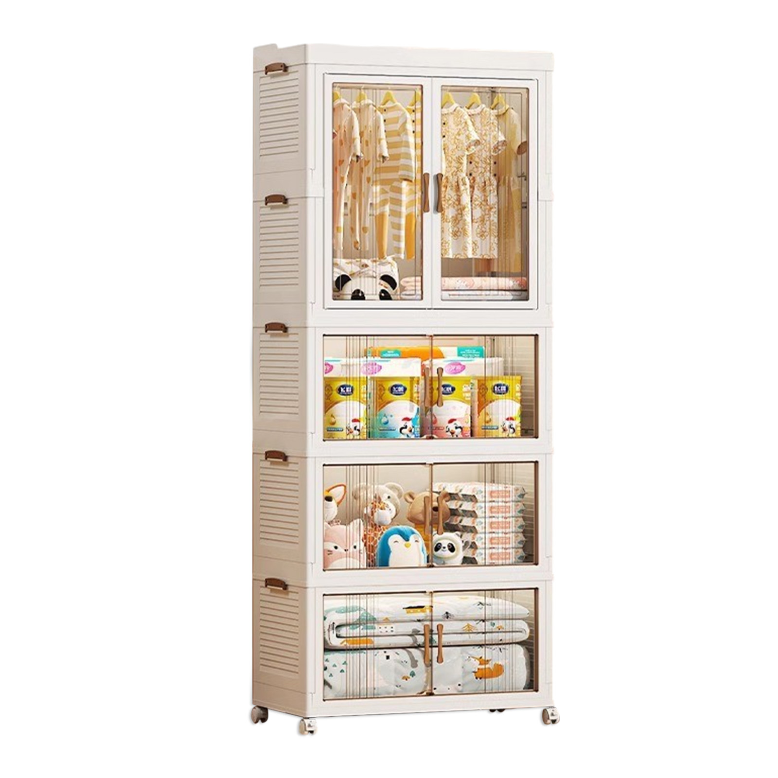 65CM width -1 layer wardrobe  3 layers storage box 10 hangers