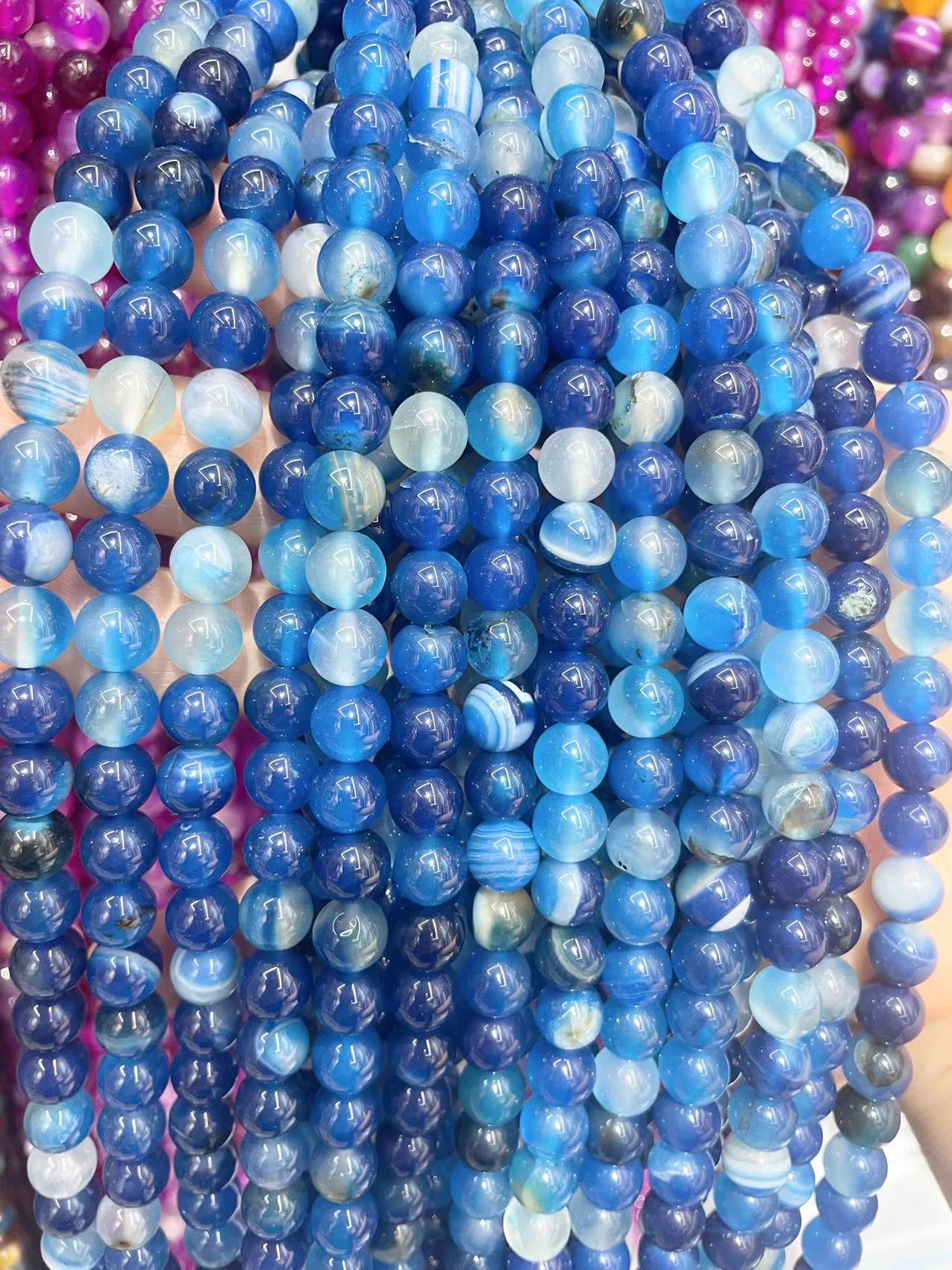 blue 6mm about 65 pieces