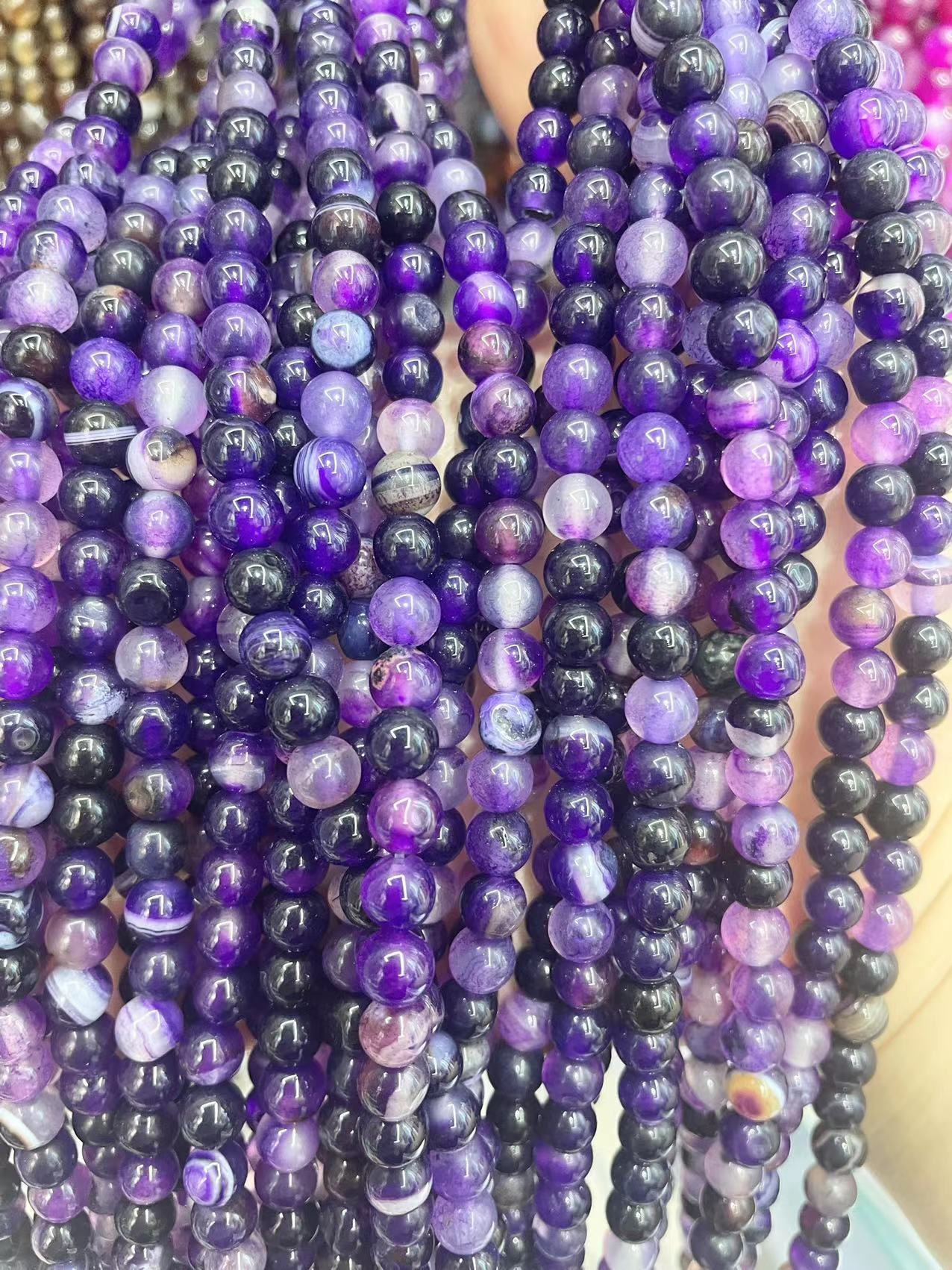 purple 6mm about 65 pieces