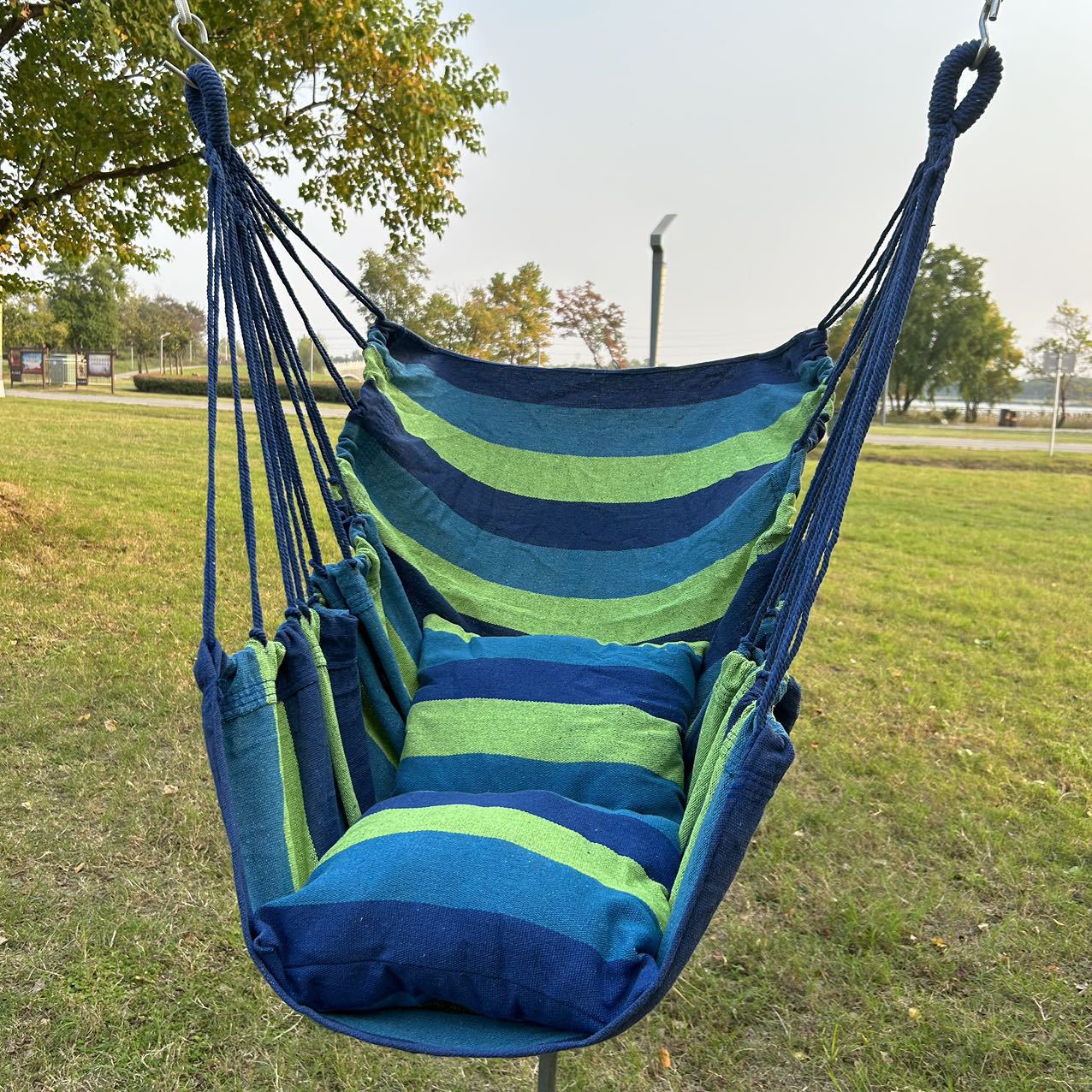 blue stripe(2 pillows and rope)