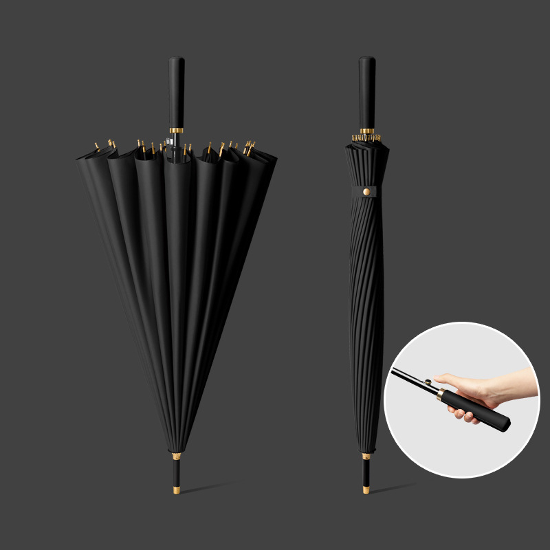 24 bone automatic star Black fiber umbrella skin straight handle delivery cover