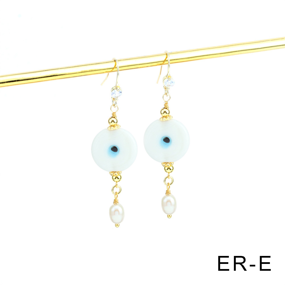 White eye earrings -18X47mm