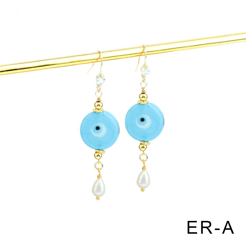 Blue eye earrings -18X47mm