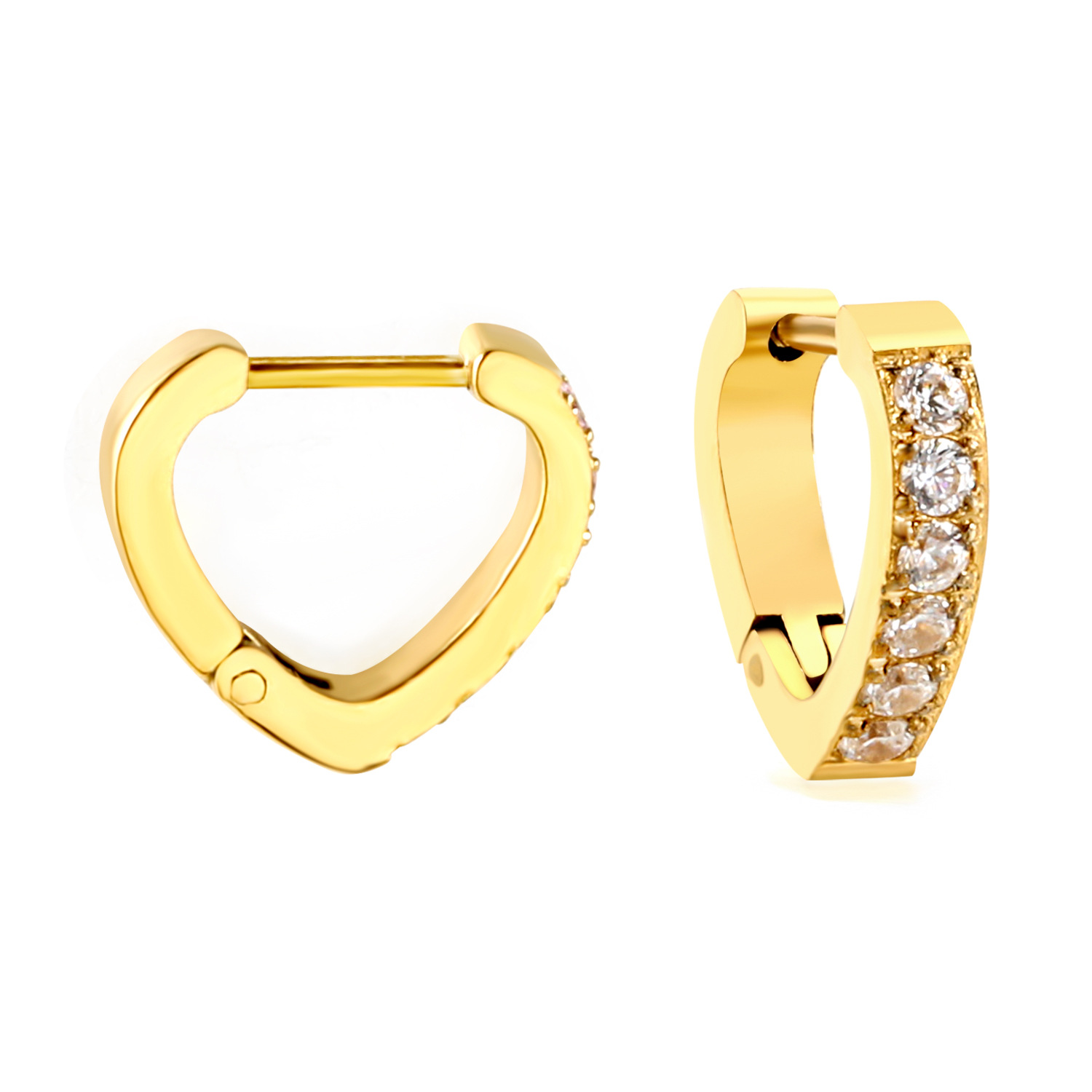 2:White drill earrings gold