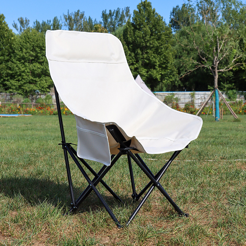 White high back moon chair