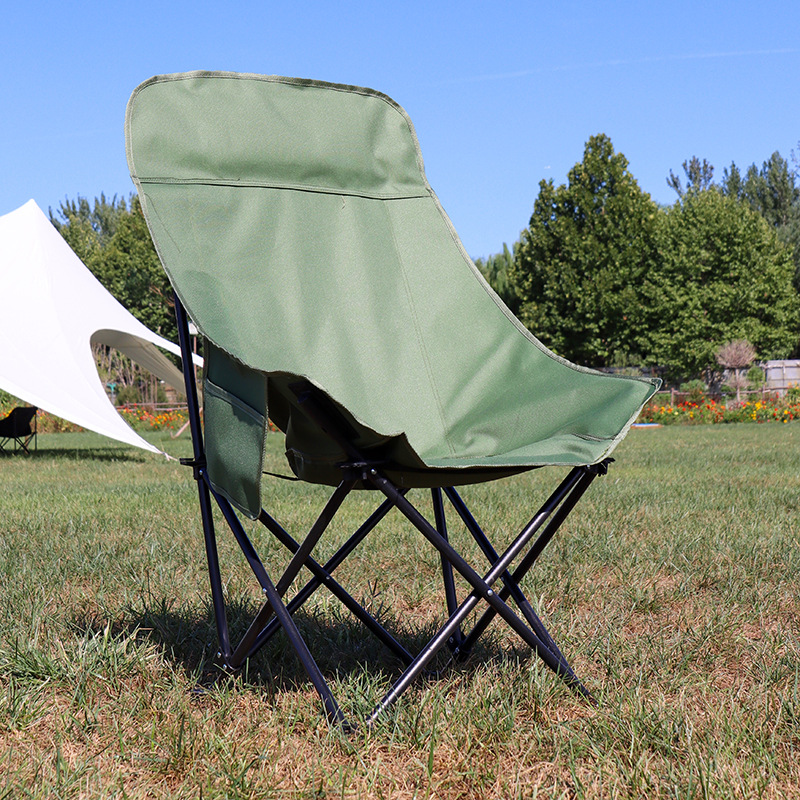 Army green high back moon chair