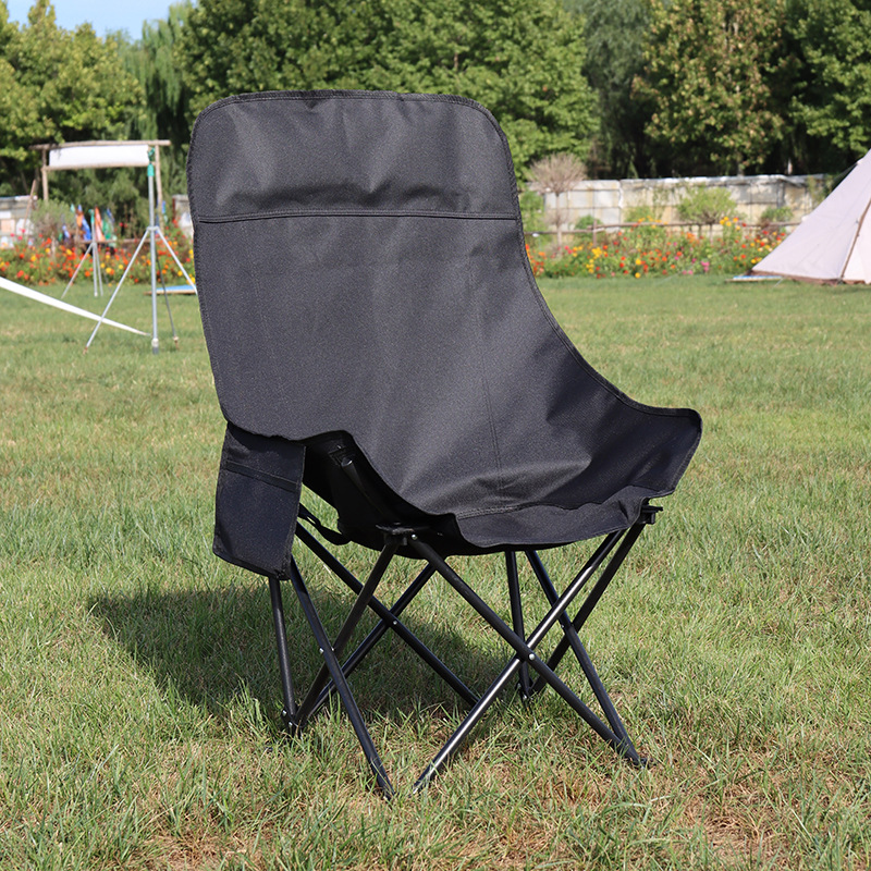 Black high back moon chair