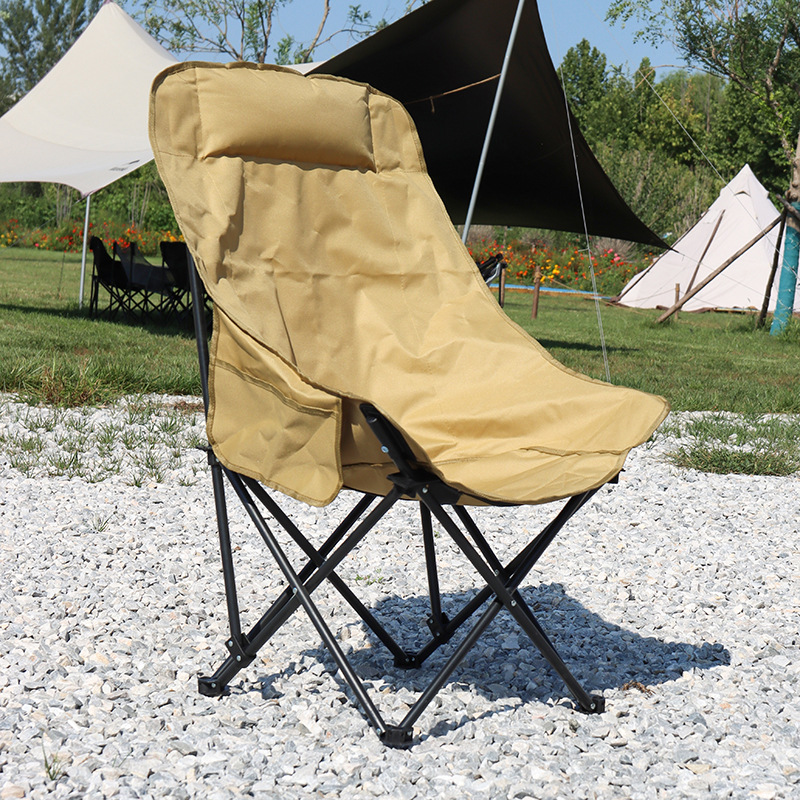 Sand yellow high back moon chair