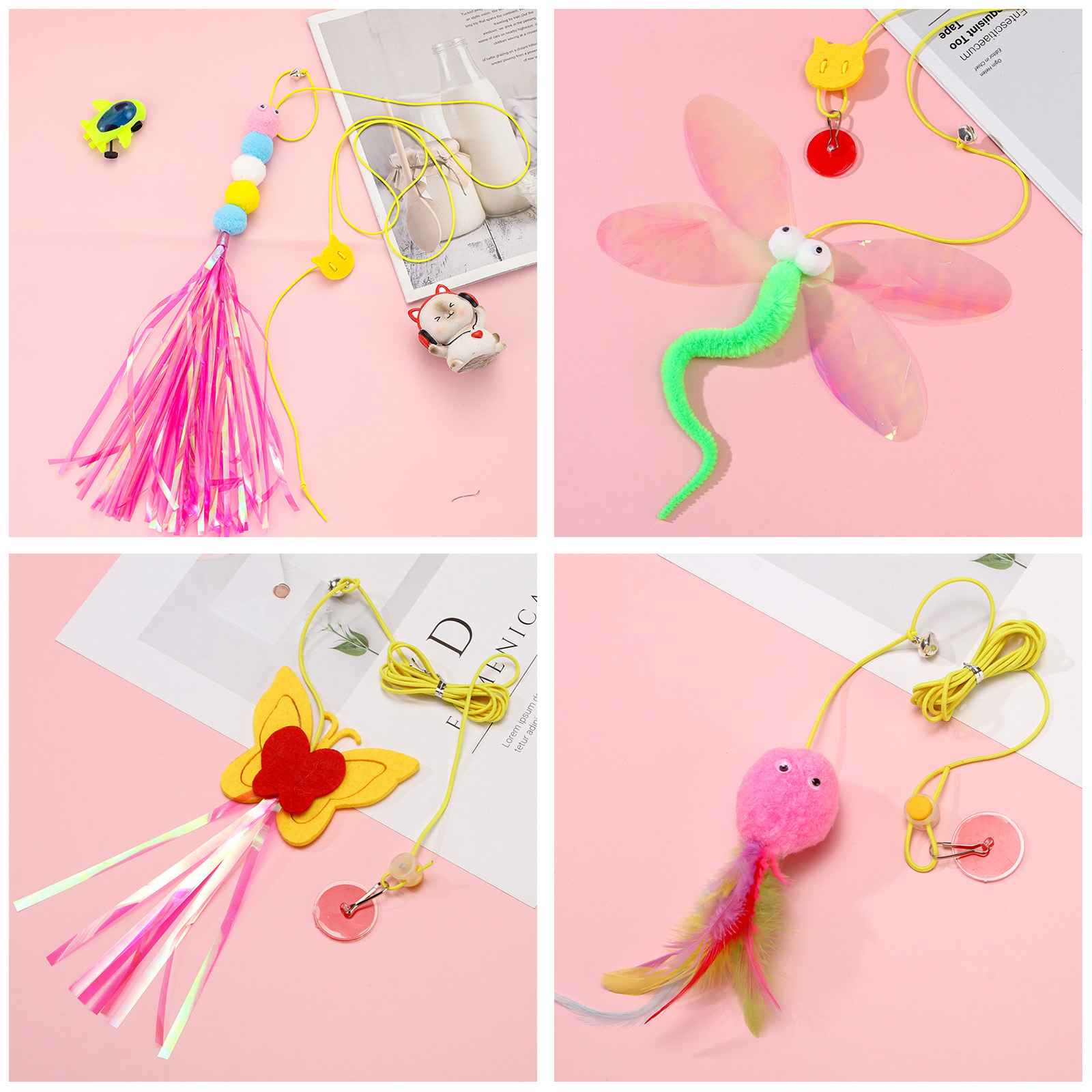 Combination 3: Ringing paper Caterpillar - big-eyed Dragonfly - Felt butterfly - Octopus