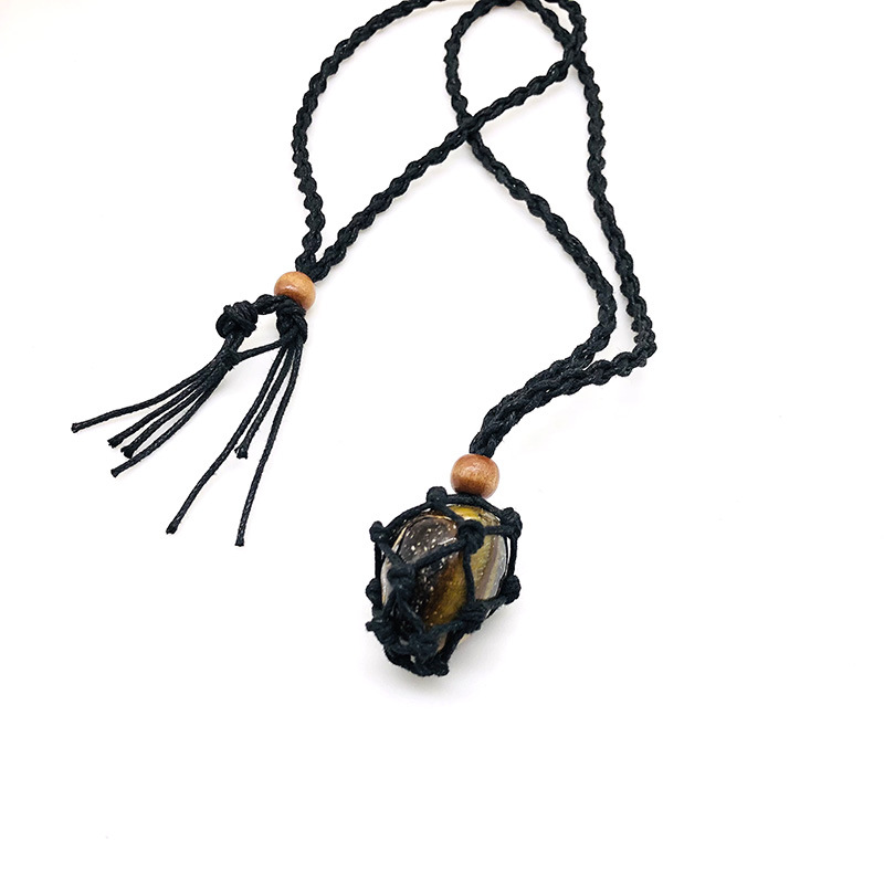 Tiger eye stone black rope