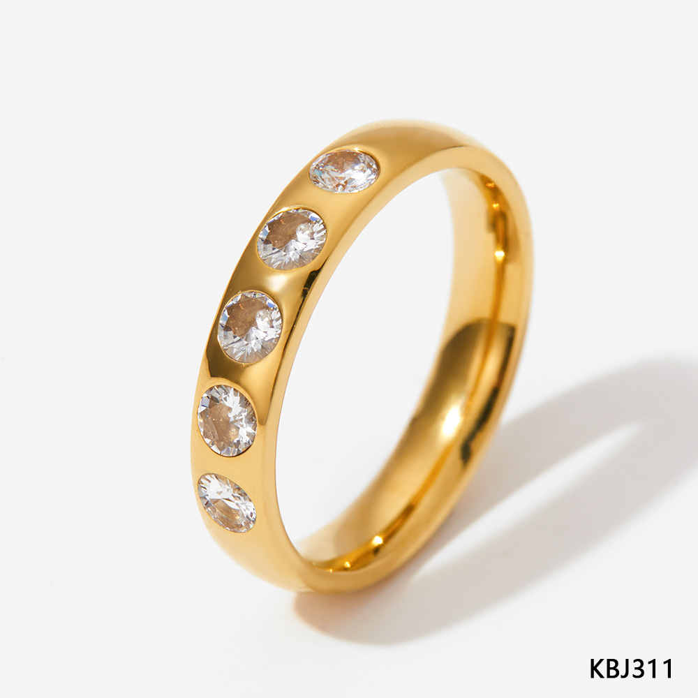 Gold   white zircon KBJ311 6#