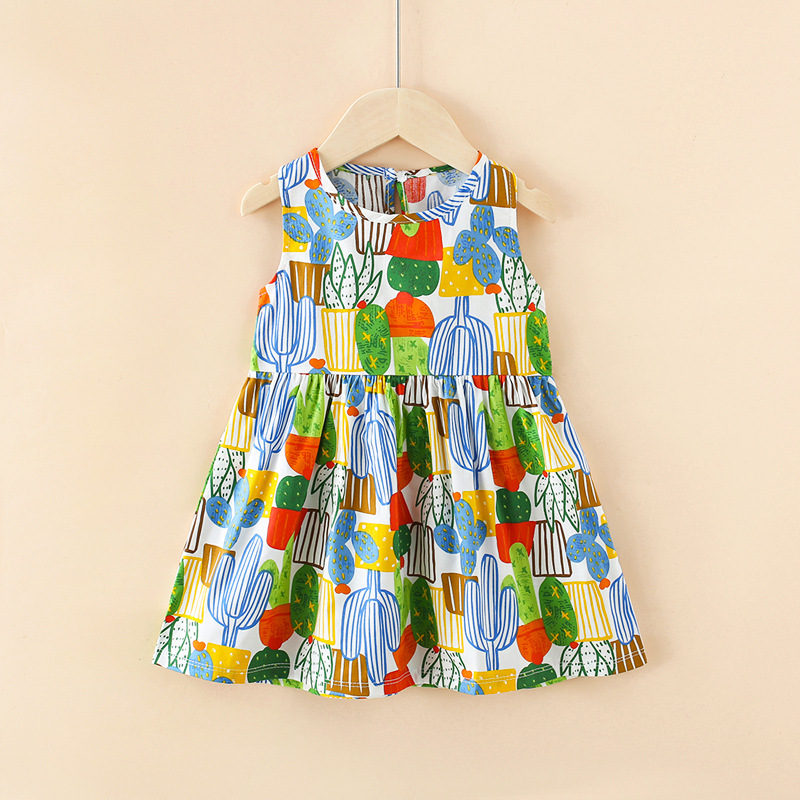 Colorful cactus cotton skirt