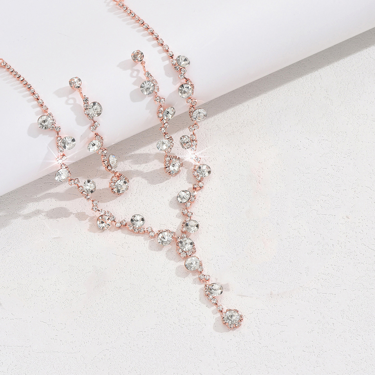 869 Necklace earrings rose gold setace earrings ro