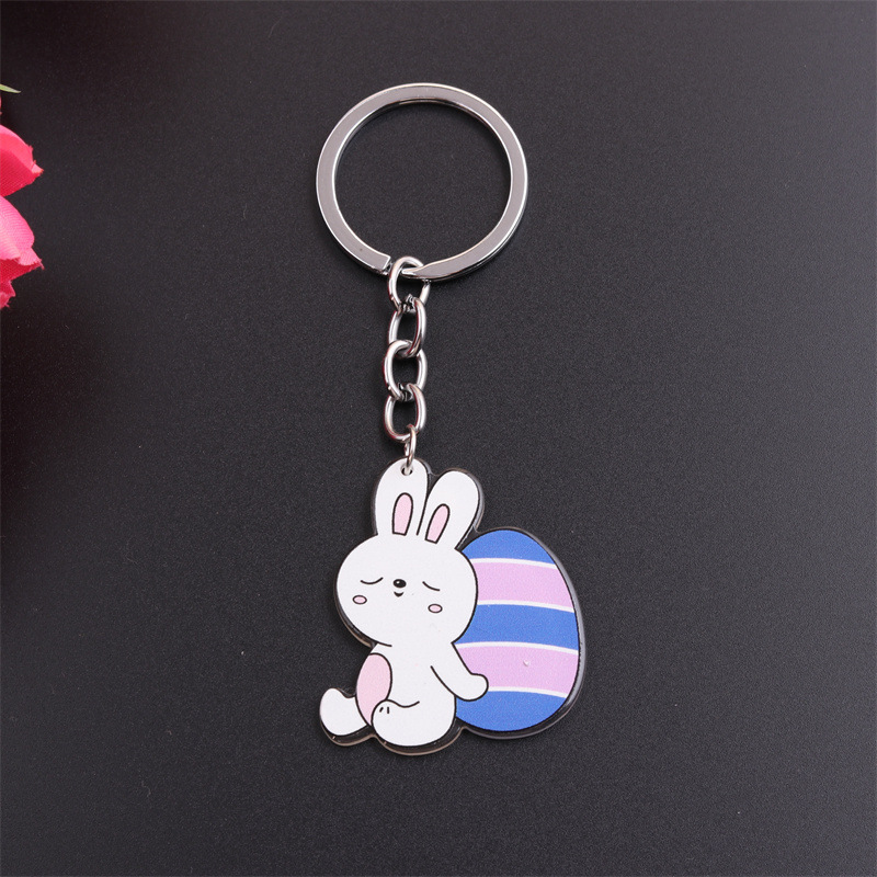 Blue and purple colored egg rabbit:42x38mm