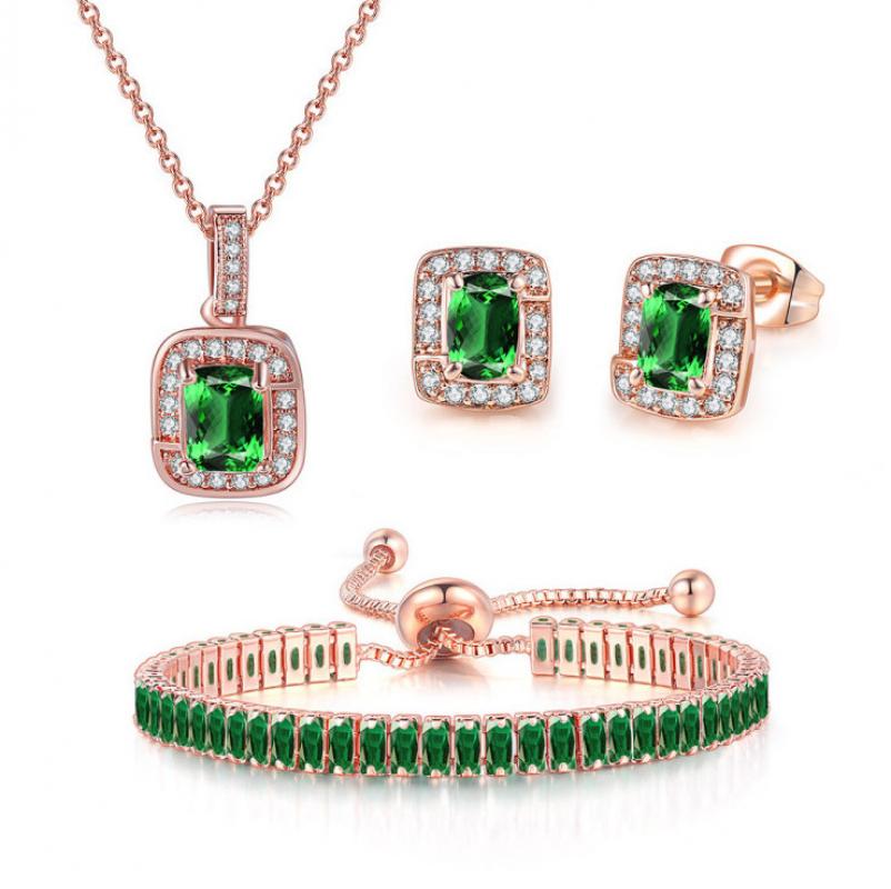 Rose gold + greenstone