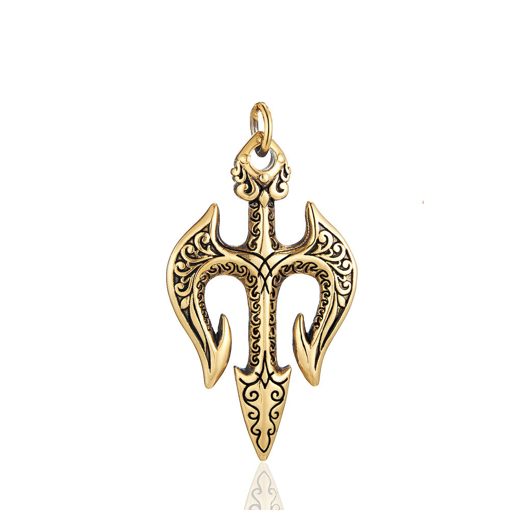 Gold pendant 35x59mm