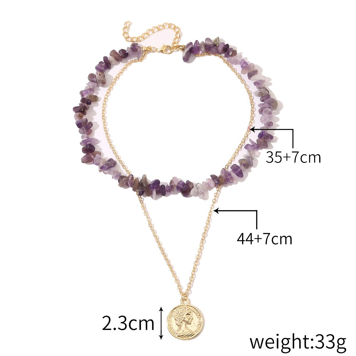 6:N2107-5 Purple stone double layer