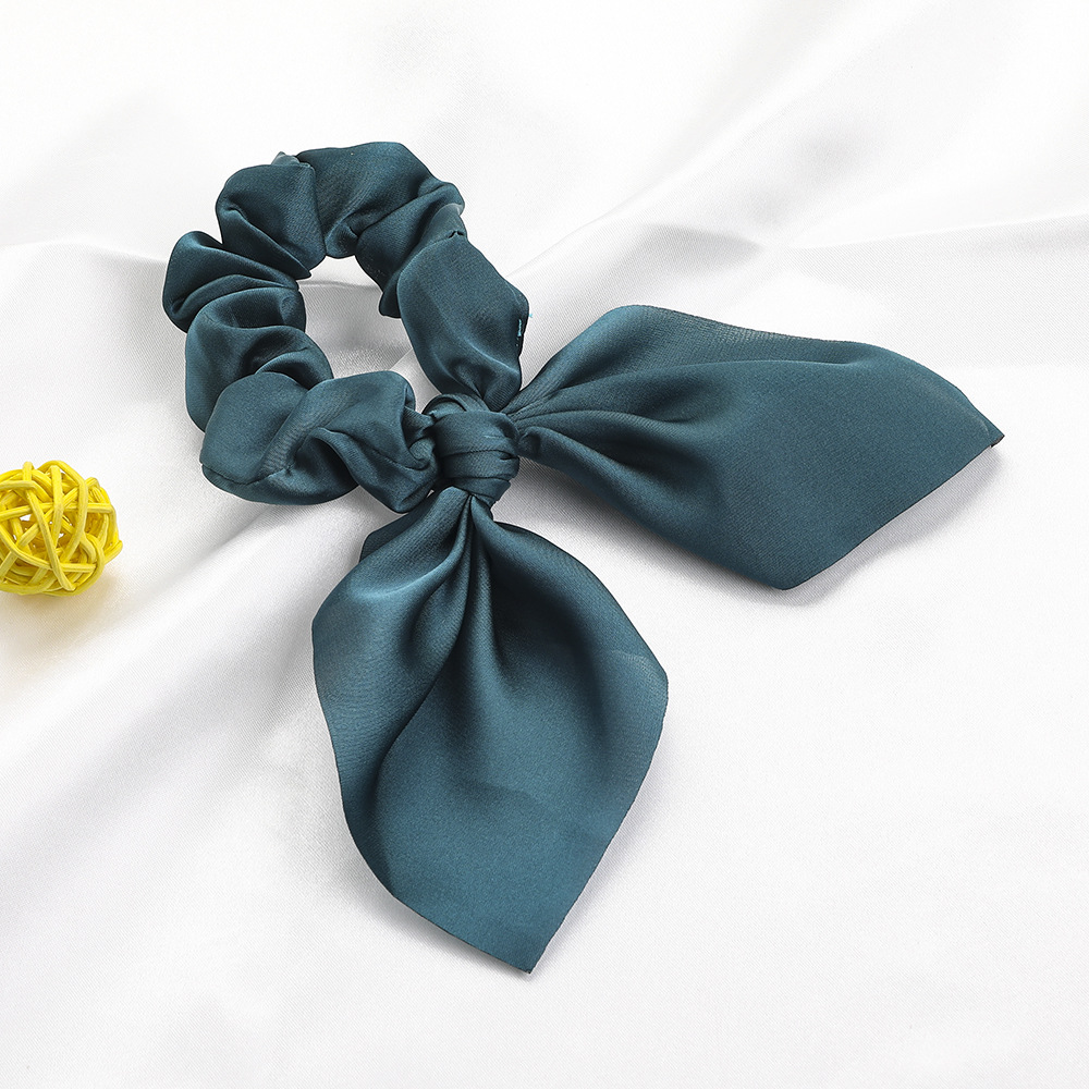 B237 Satin Chiffon Rabbit ears - dark green 59