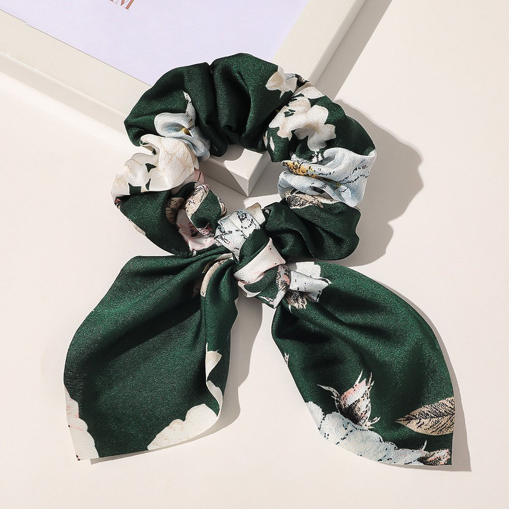 28:Satin Peony Rabbit ears - dark green