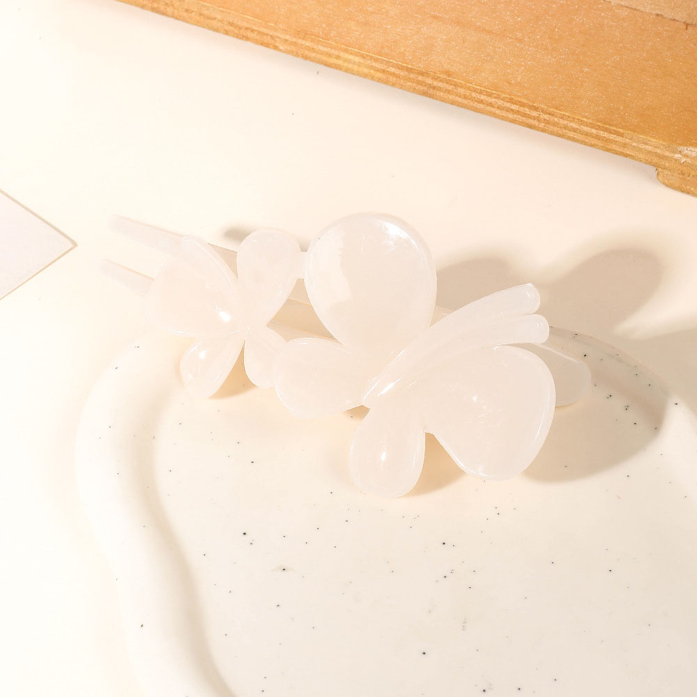 Double butterfly duck clip - Jelly beige