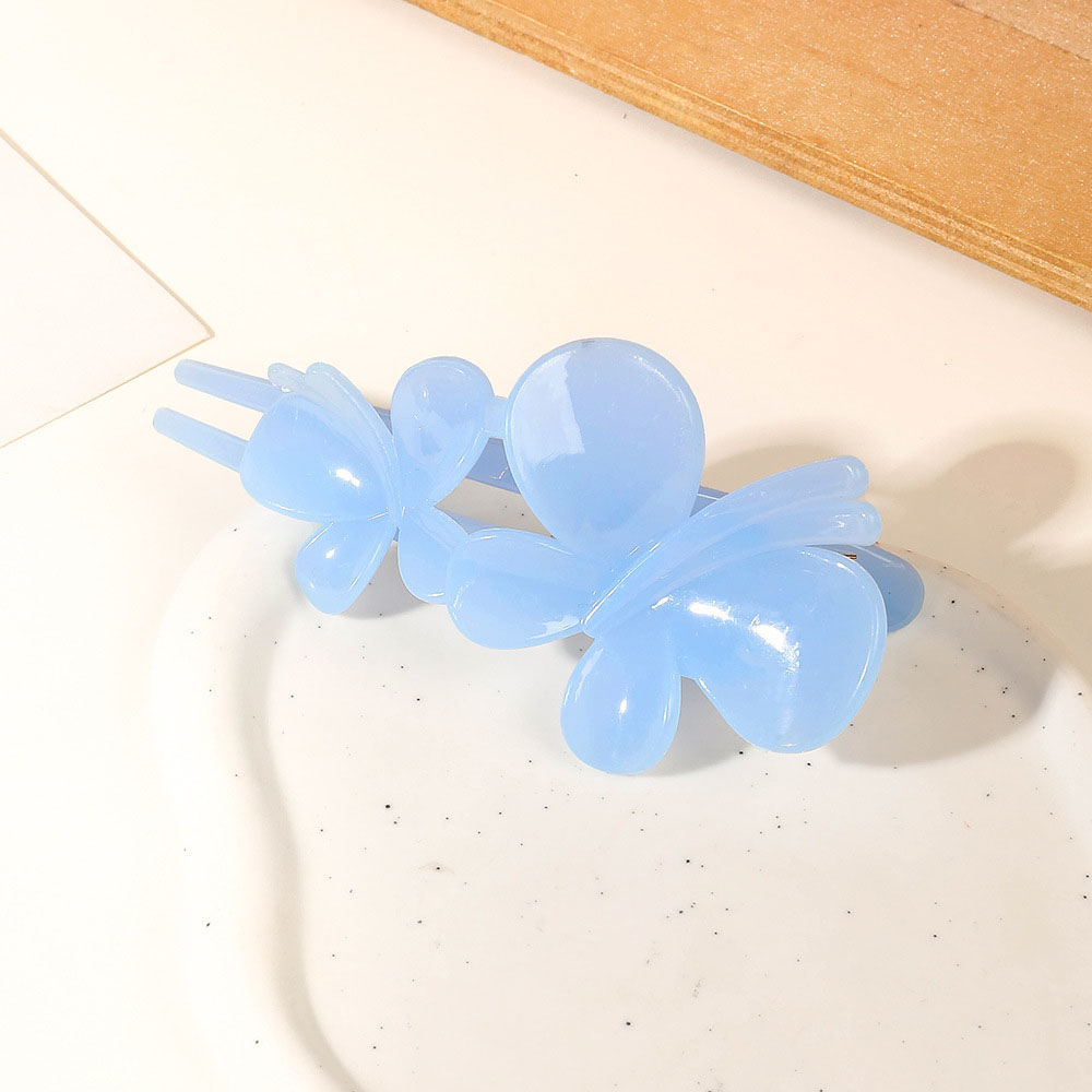 27:Double butterfly duck clip - Jelly sky blue