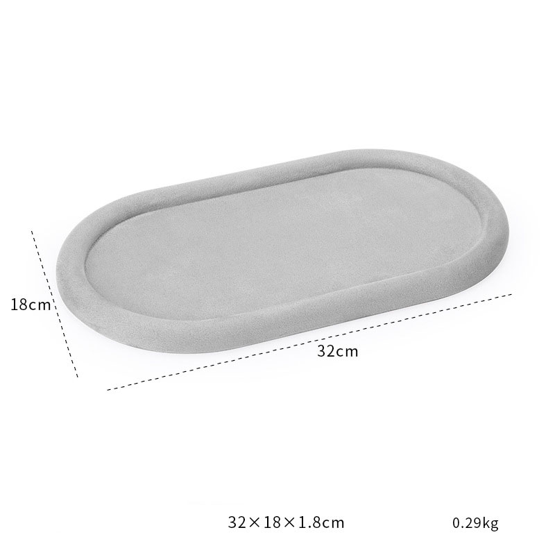 43-gray velvet skin oval empty disk H2 32×18×1.8