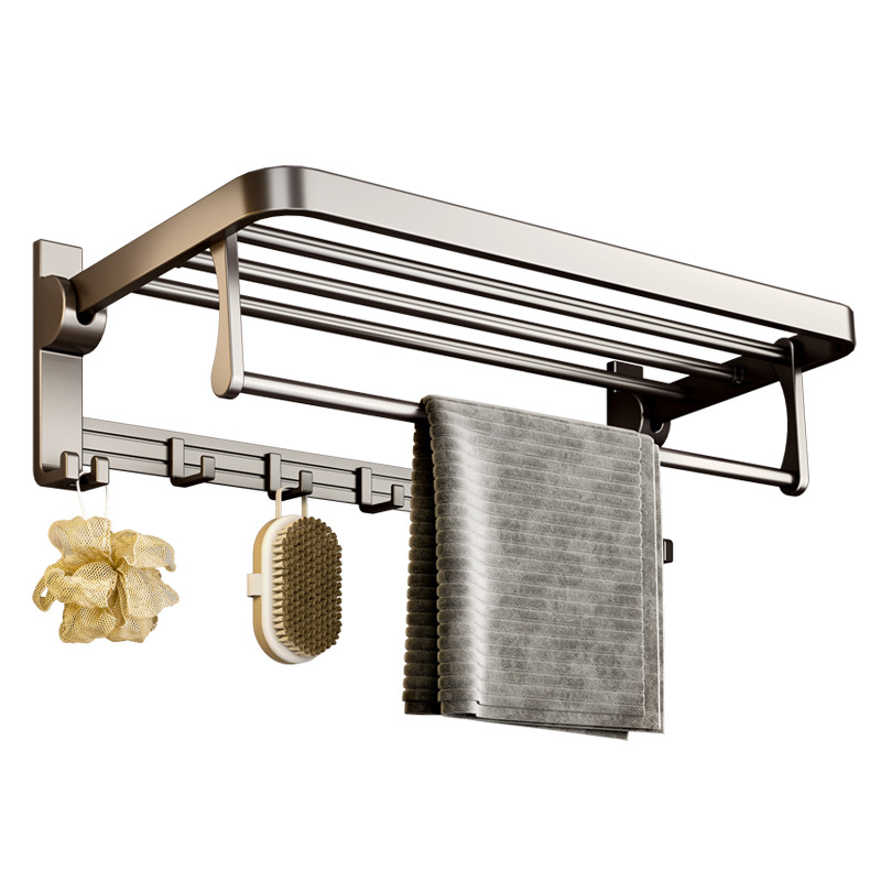 Gun Ash - Folding towel holder 40cm (dual purpose)