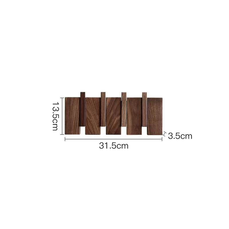 North American Black Walnut Solid color -4 hooks