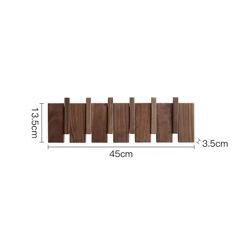 North American Black Walnut Solid color -6 hooks