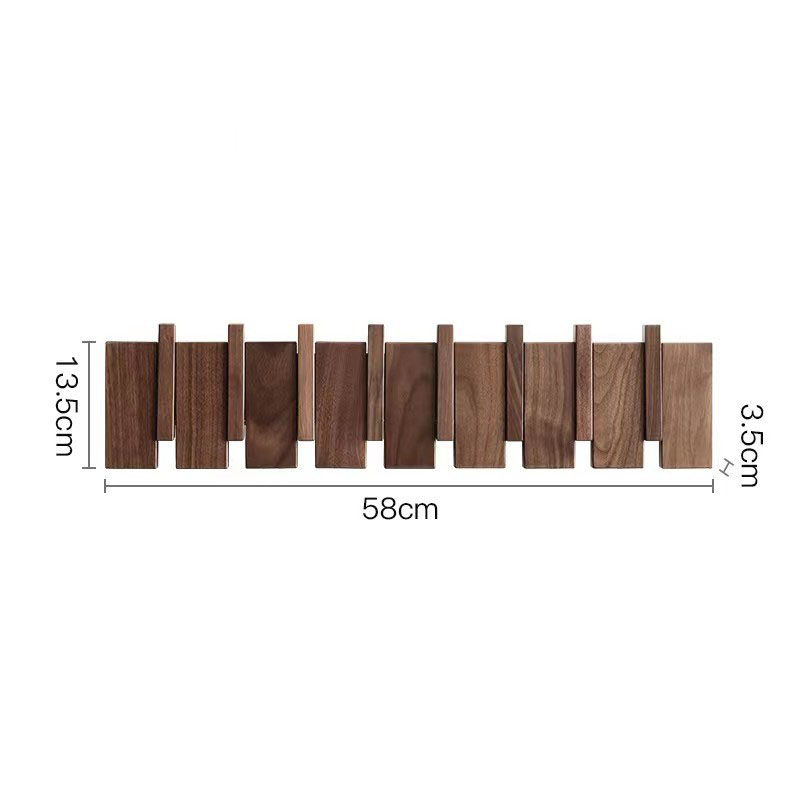 North American Black Walnut Solid color -8 hooks