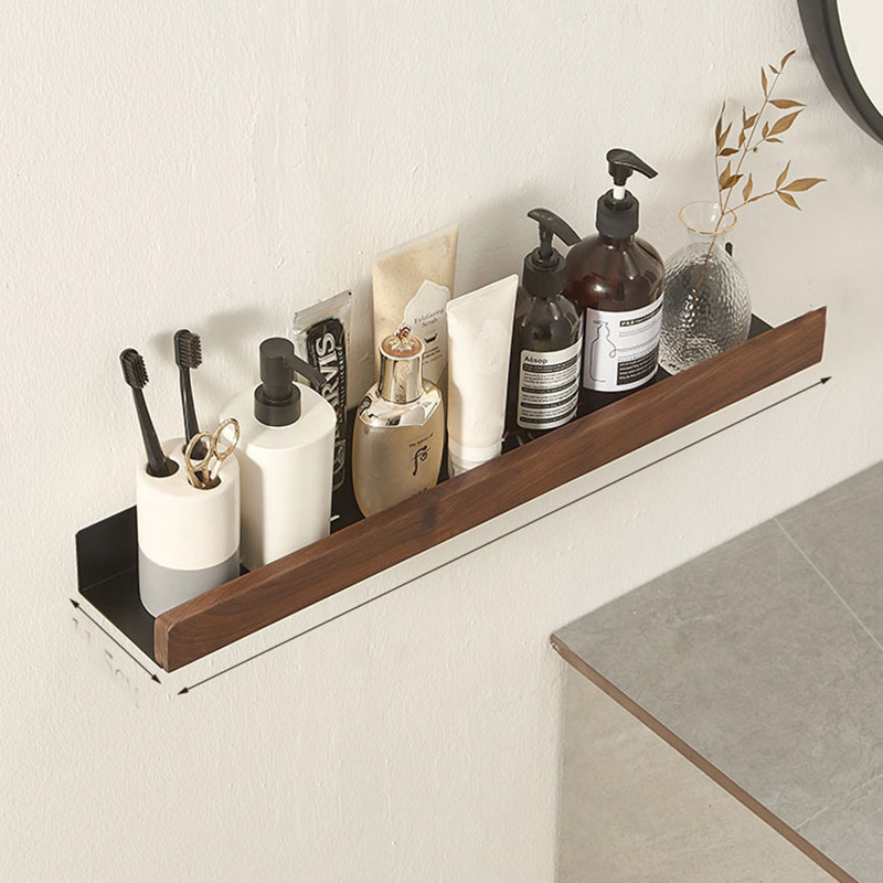 Black 60CM walnut storage rack