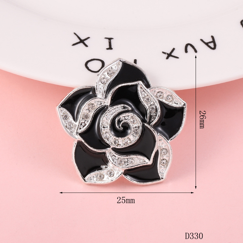 D330 Single Small Camellia (Black)