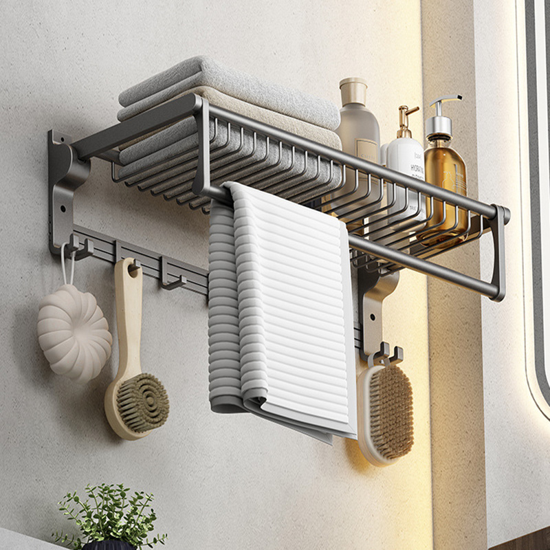 Gun gray net towel rack