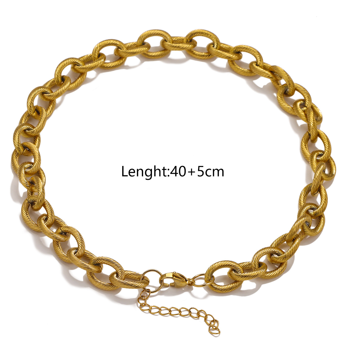 Gold necklace - 40cm tail chain 5cm