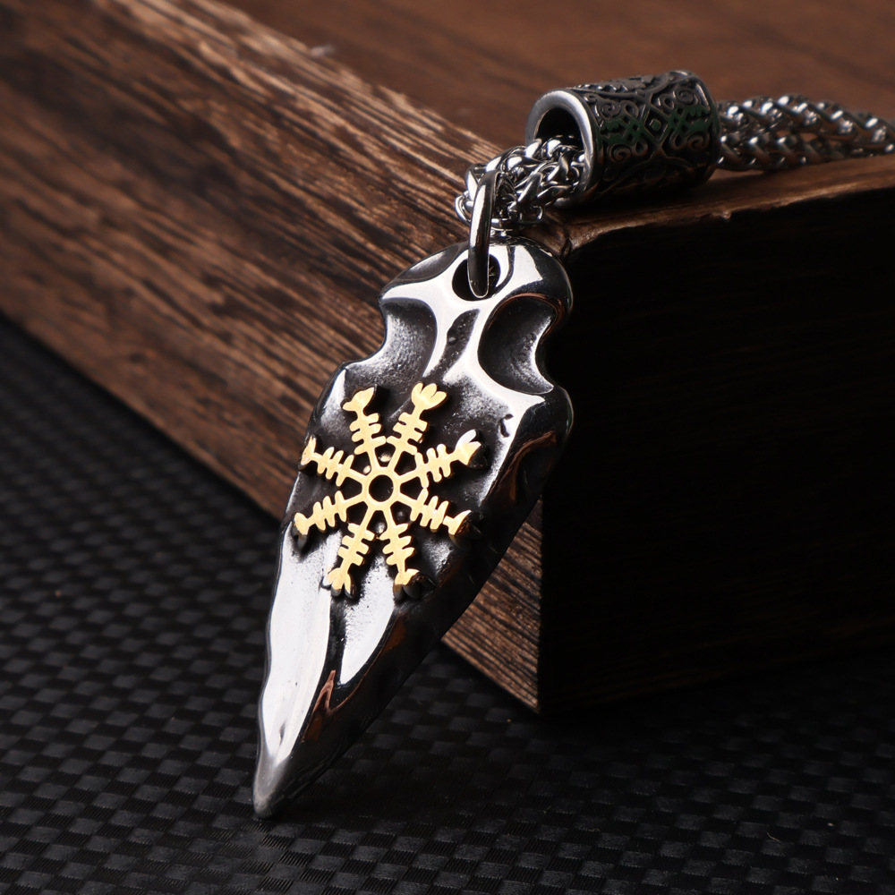 sliver and gold pendant + 60cm chain