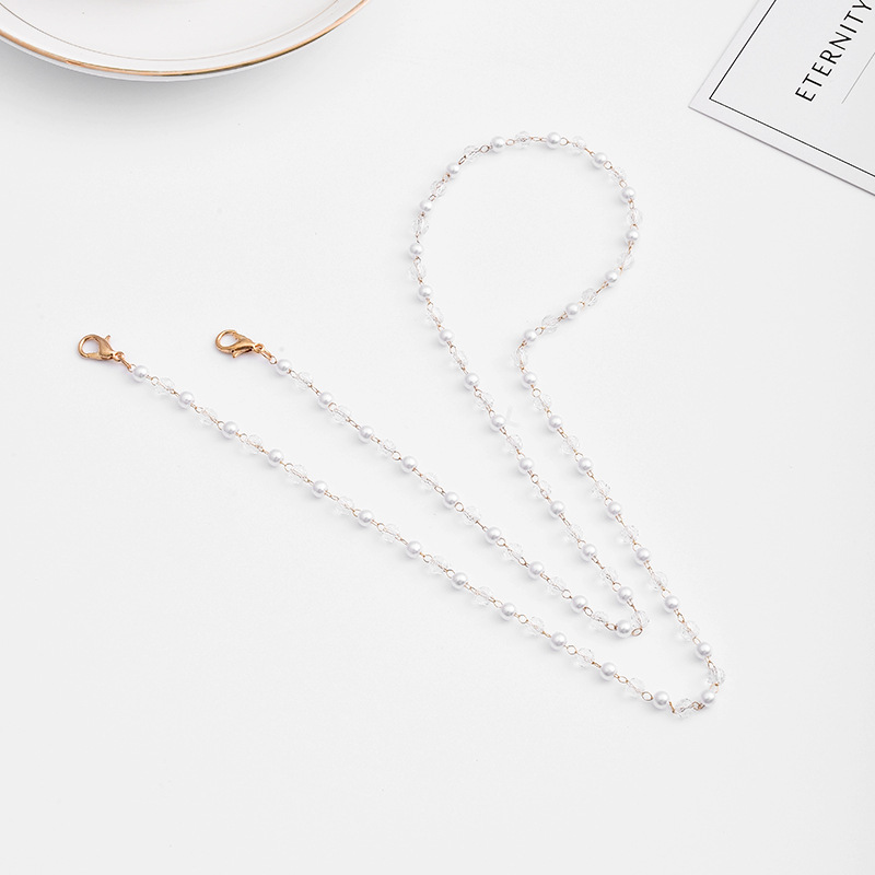 Crystal + Pearl chain