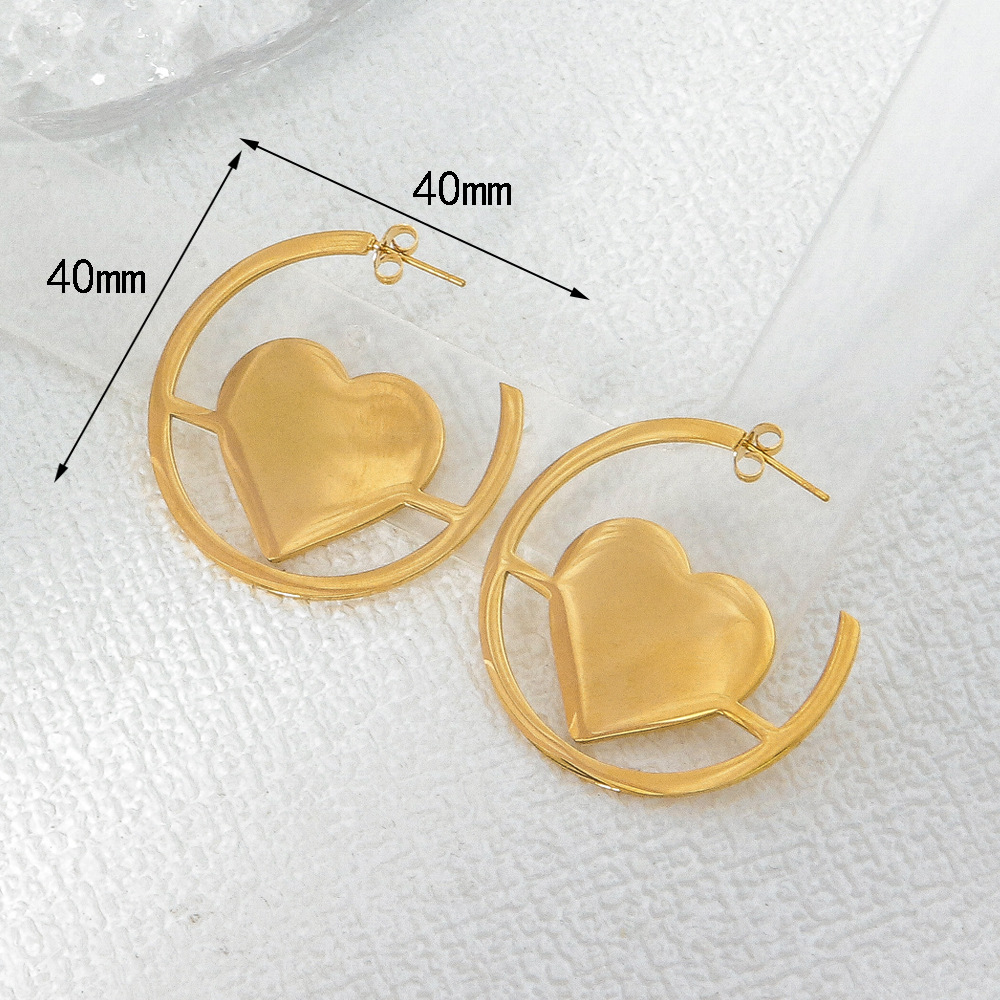 Loving Light Face Earrings - Gold