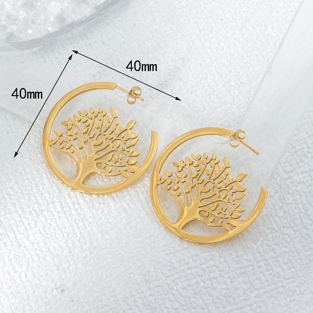 Tree light earrings-gold