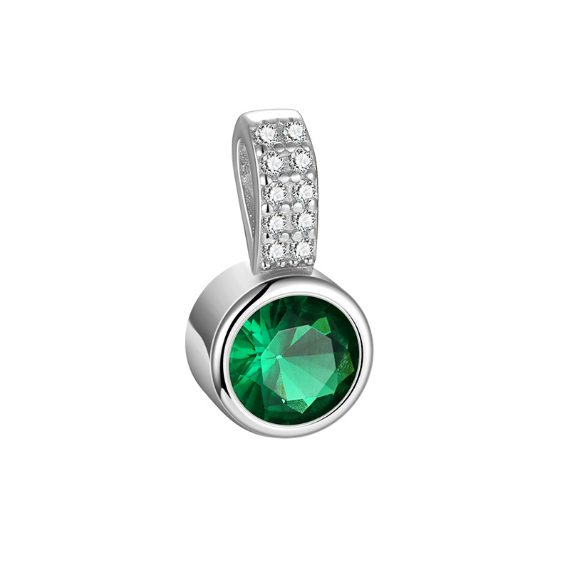 White gold green stone